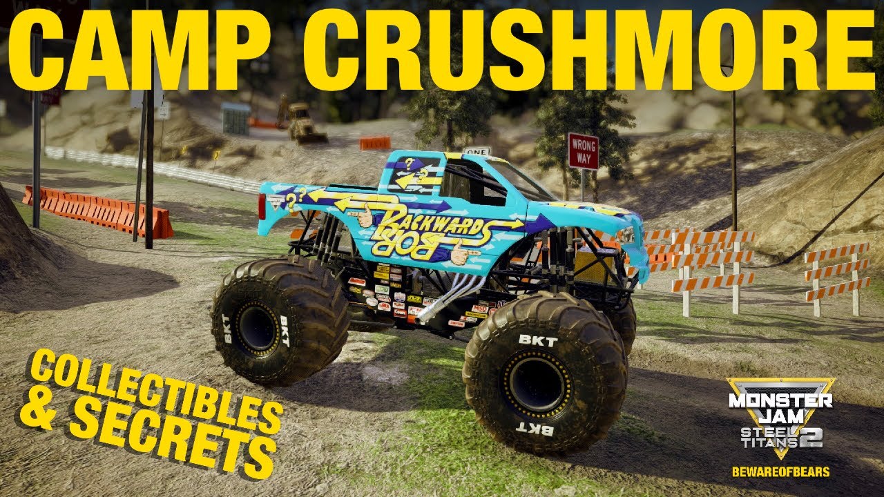 Camp Crushmore: Collectibles, Secrets & Crazy Creature | Monster Jam: Steel Titans 2 [Gameplay]