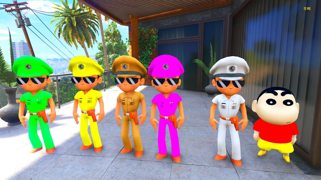 Shinchan Playing Hide And Seek With Colourful Little Singham || Gta 5 Gameplay