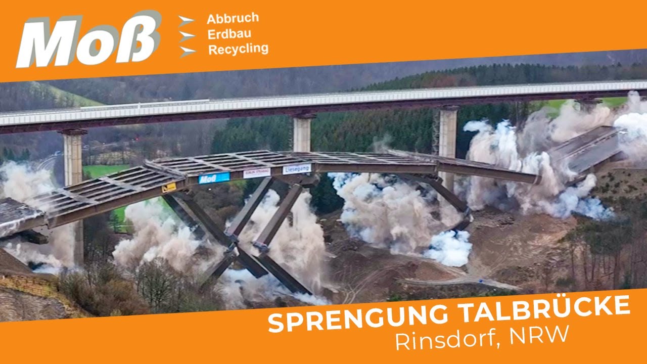 🧨 HIGHLIGHTS | SPRENGUNG TALBRÜCKE RINSDORF | 6.2.2022 | Moß Abbruch-Erdbau-Recycling GmbH & Co KG