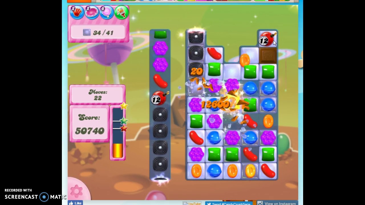 Candy Crush Level 103 Audio Talkthrough, 2 Stars 0 Boosters
