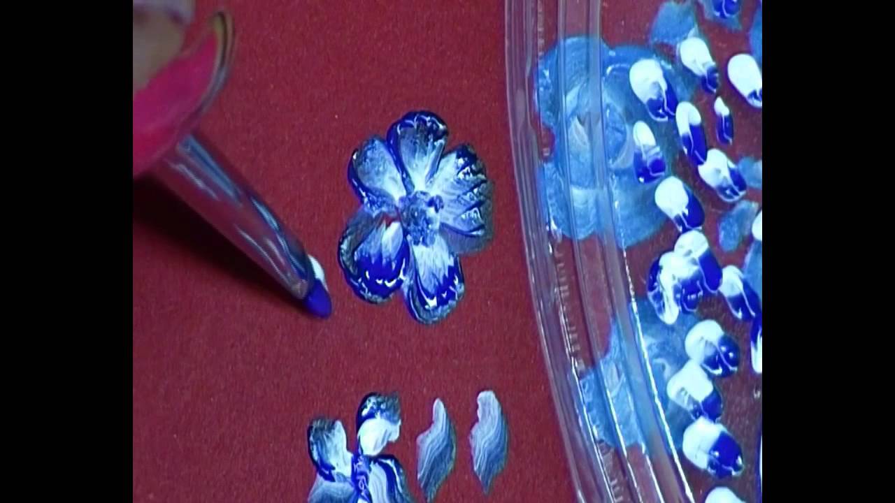 5 WAYS TO EASY ONE STROKE NAIL ART FLOWERS - PRACTICE