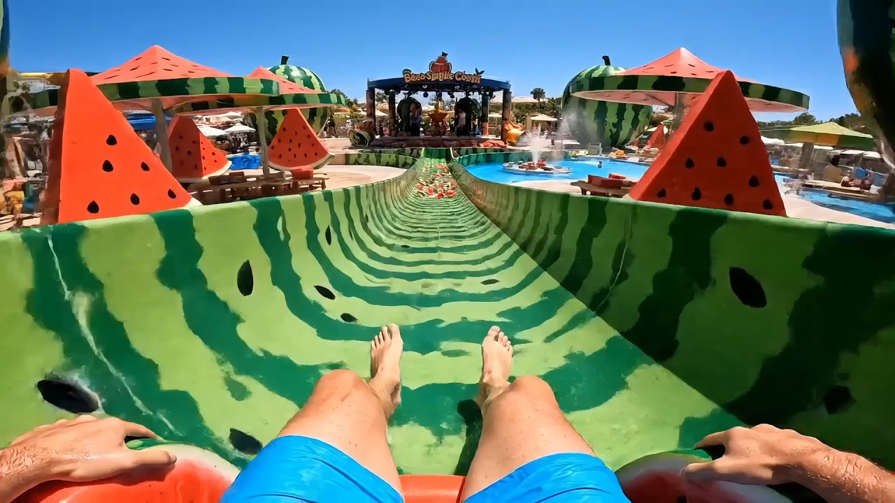 Which Waterslide would you like to ride? pt.2 🛝Super-Satisfying ASMR #🥑🍊🍒🍈🍓🥝#4k  #asmr #relaxing