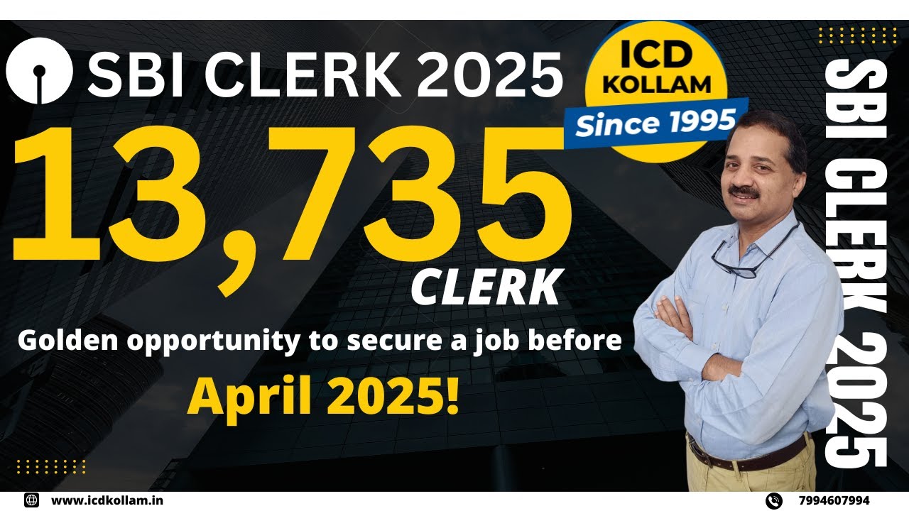 SBI CLERK Notification out for 2025| In ENGLISH  | Bank Test Training | ICD Kollam