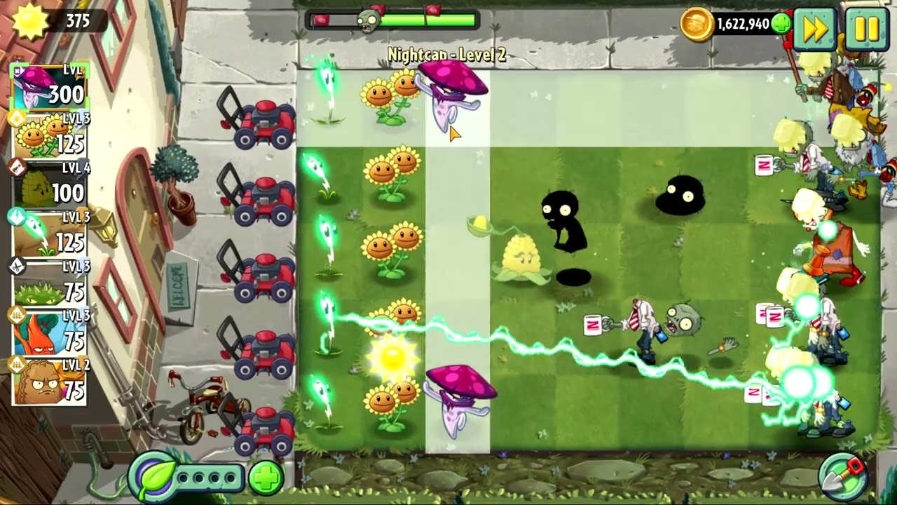 Nightcap New Plant Nursery Level 2 (Plants vs. Zombies 2)