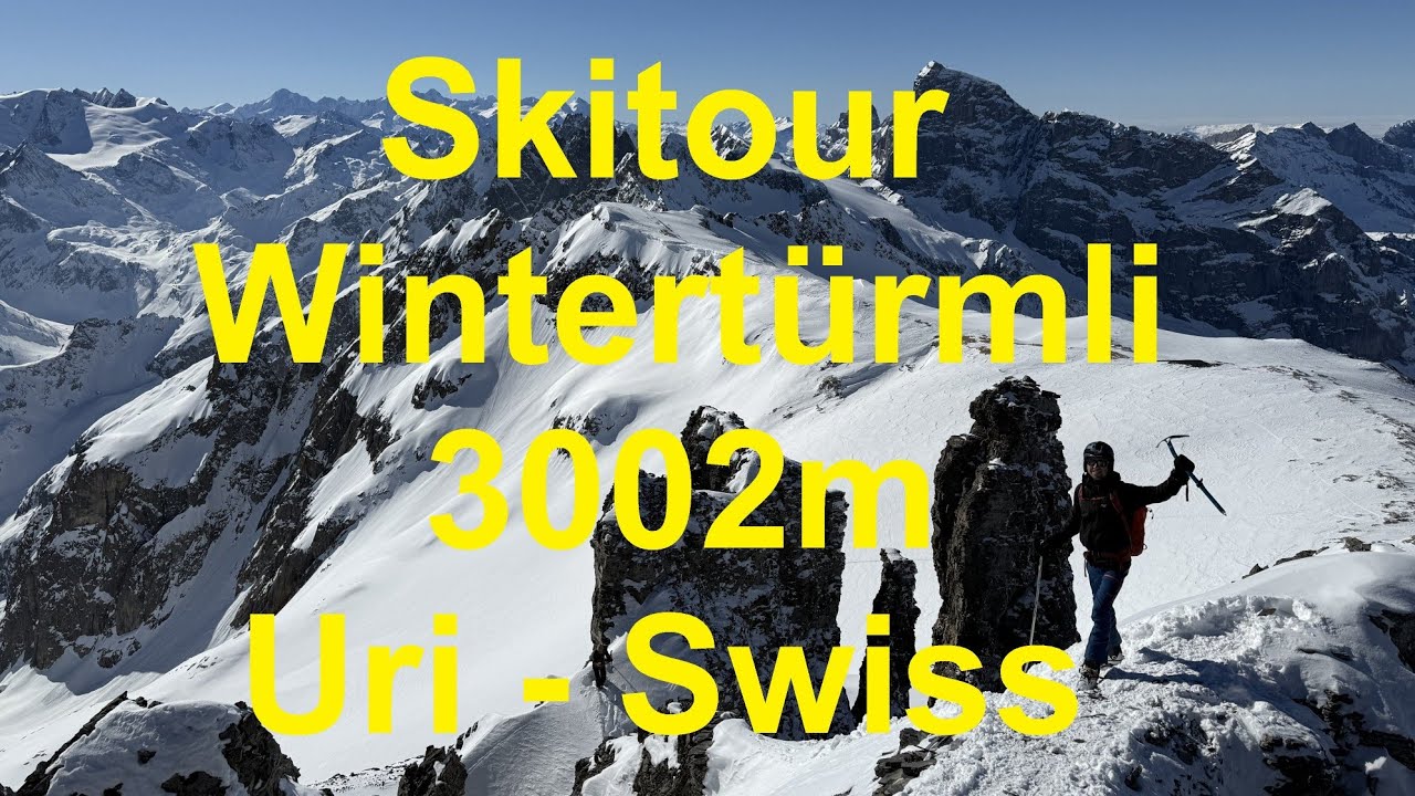 ☆ Skitour ↗️ Wintertürmli 3002m (Chli Spannort) ⤵ Färnigen 1500m @ Meiental, Uri Switzerland 🎿⛰️☀️