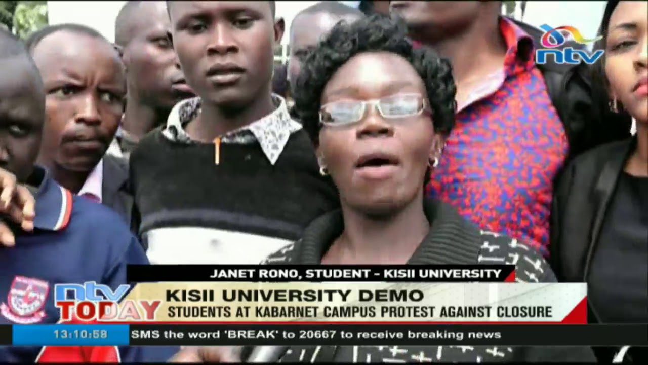 Kisii University students demonstrate against impending campus closure