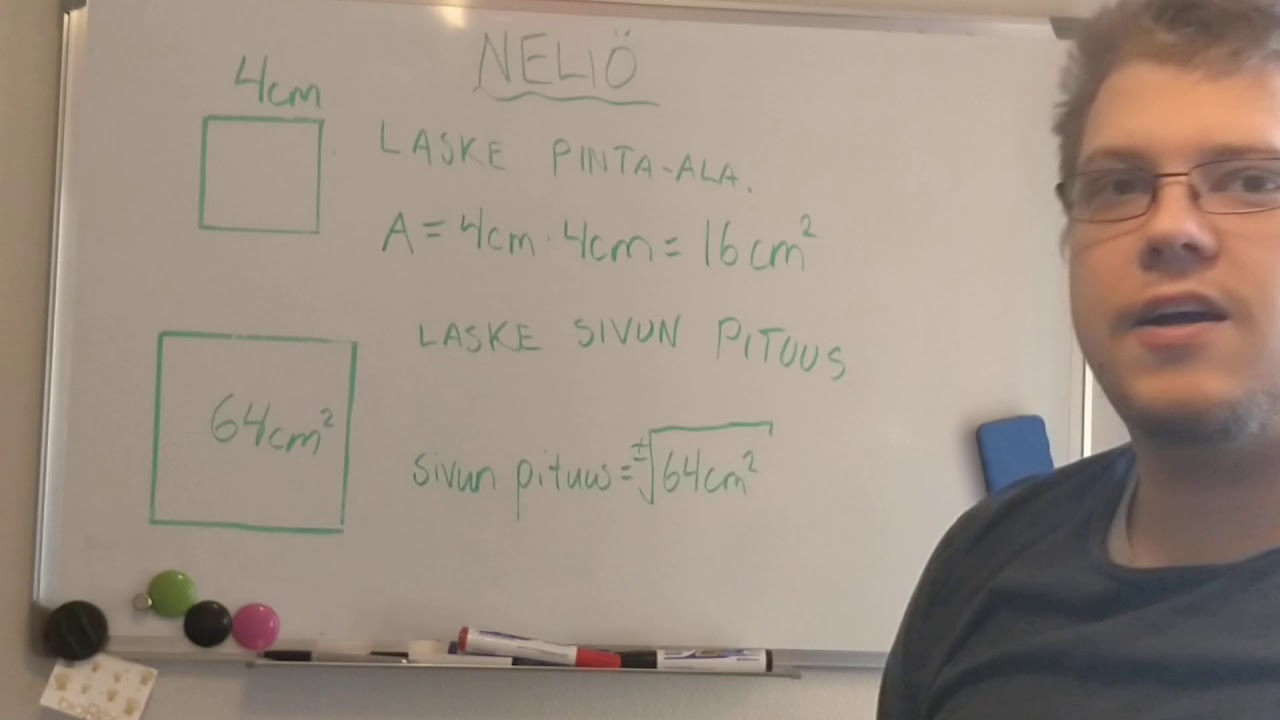 Neli&ouml;n pinta-ala ja sivun pituus