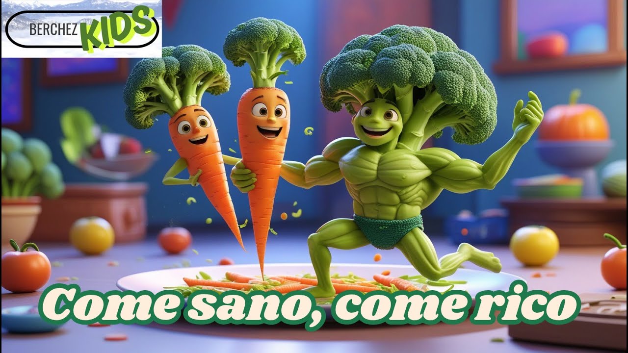 🎵 COME SANO, COME RICO - canción infantil/educativa- 🎤🎉🥝🥑🍎🌈🕺👏