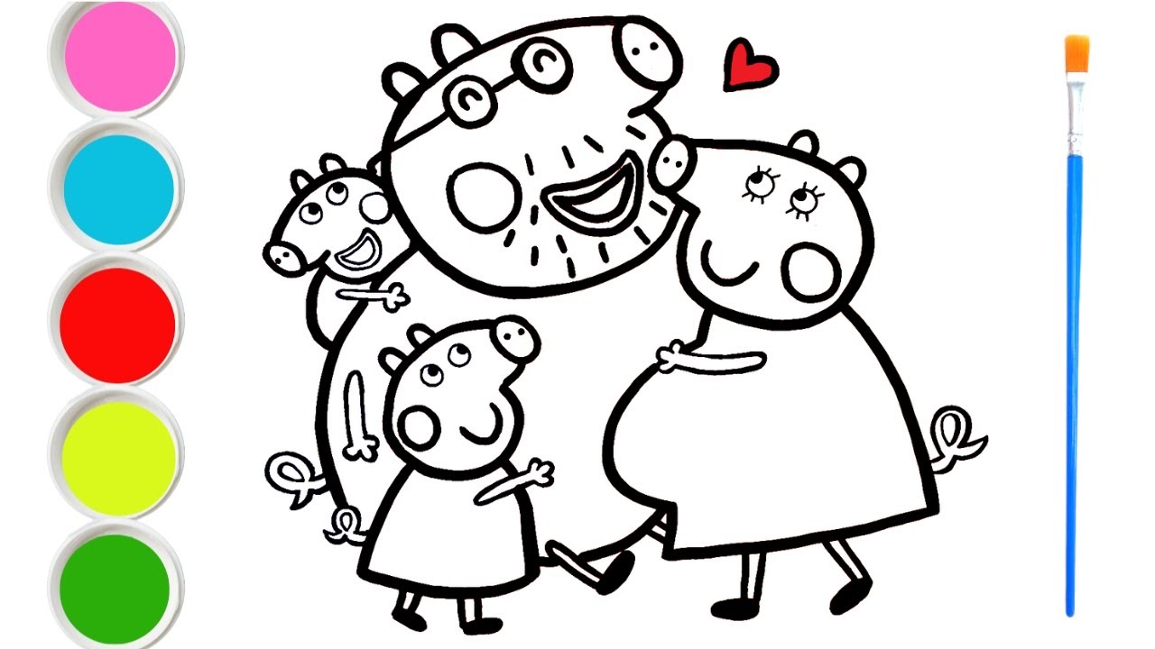 Drawing And Coloring Peppa Pig With Her Family How to Draw Peppa Pig  Family, Kids and Toddlers Easy