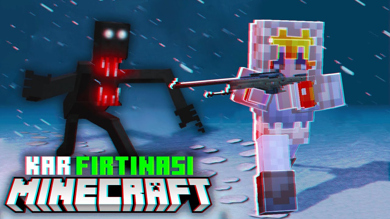 Minecraft Lanetli KAR FIRTINASINDA Hayatta Kalmak !