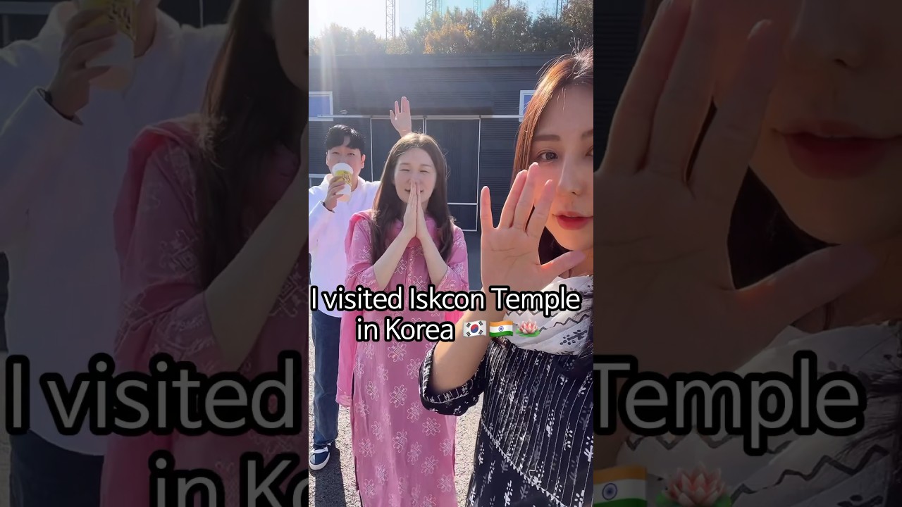 When Koreans visit the ISKCON temple 🇰🇷🇮🇳🙏🩶  #krishna #radhakrishna #harekrishna #hindutemple