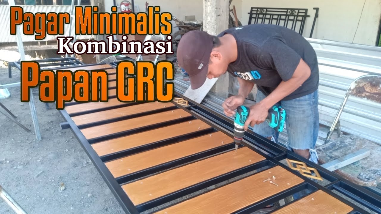 Rakit Pagar Teras Kombinasi Besi Dan Papan GRC.Minimalis