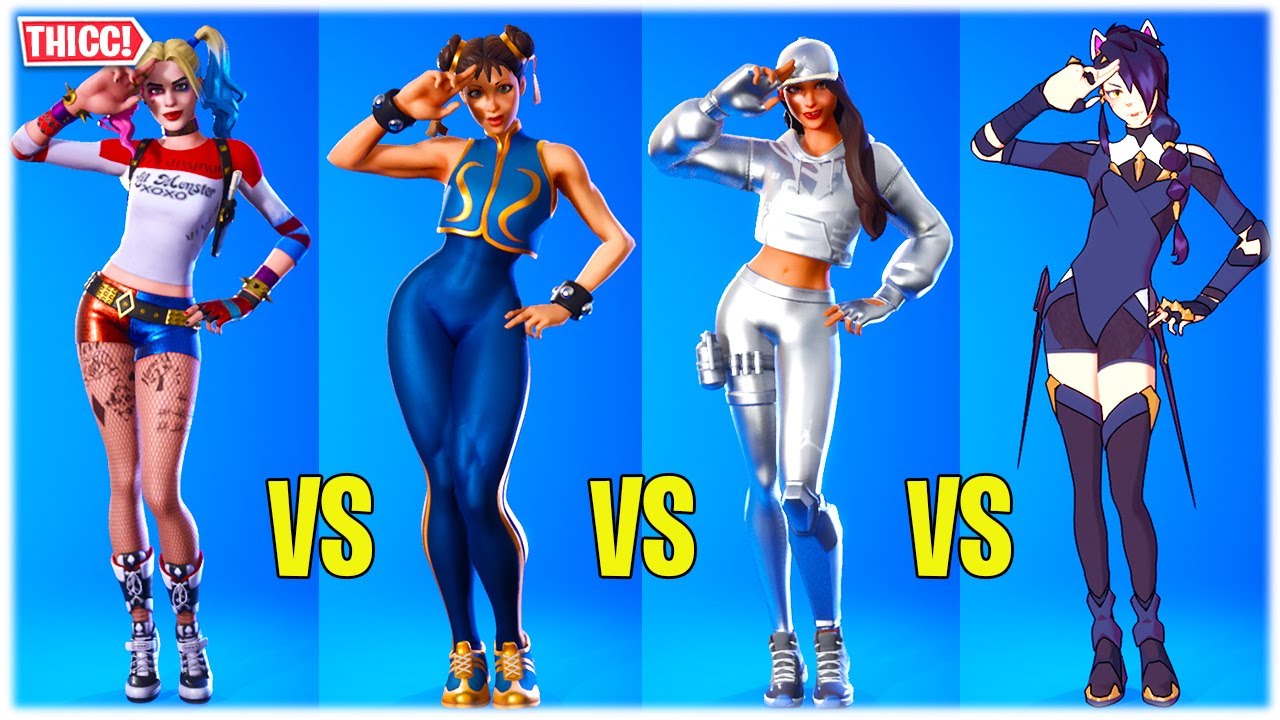 Fortnite 'POKI' Dance With 100+ Female Skins (Chapter 3 Updated) 😍❤️