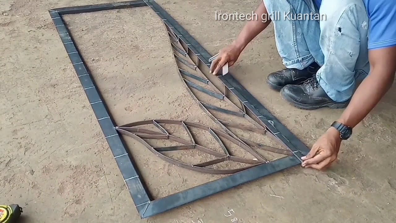 Pembuatan grille tingkap bercorak daun step by step [Part 1] [METAL FABRICATION]