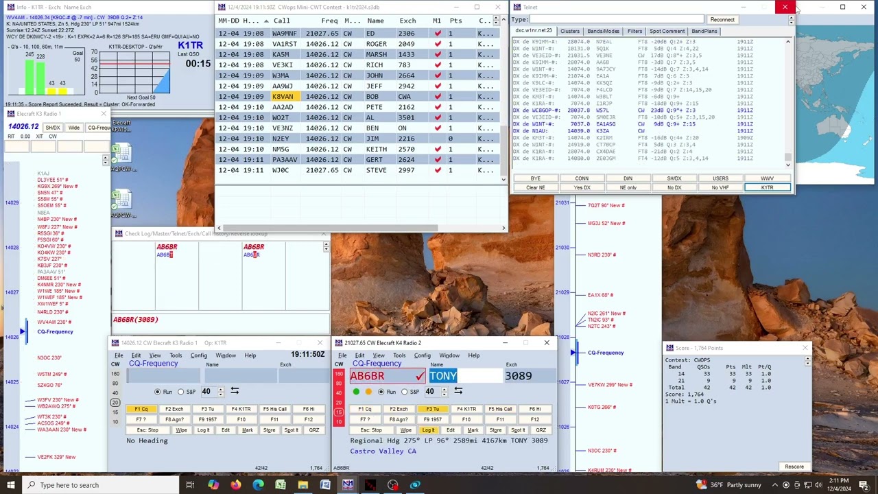 Opearating SO2R in the CWops Test (CWT) 1900 4 Dec 2024