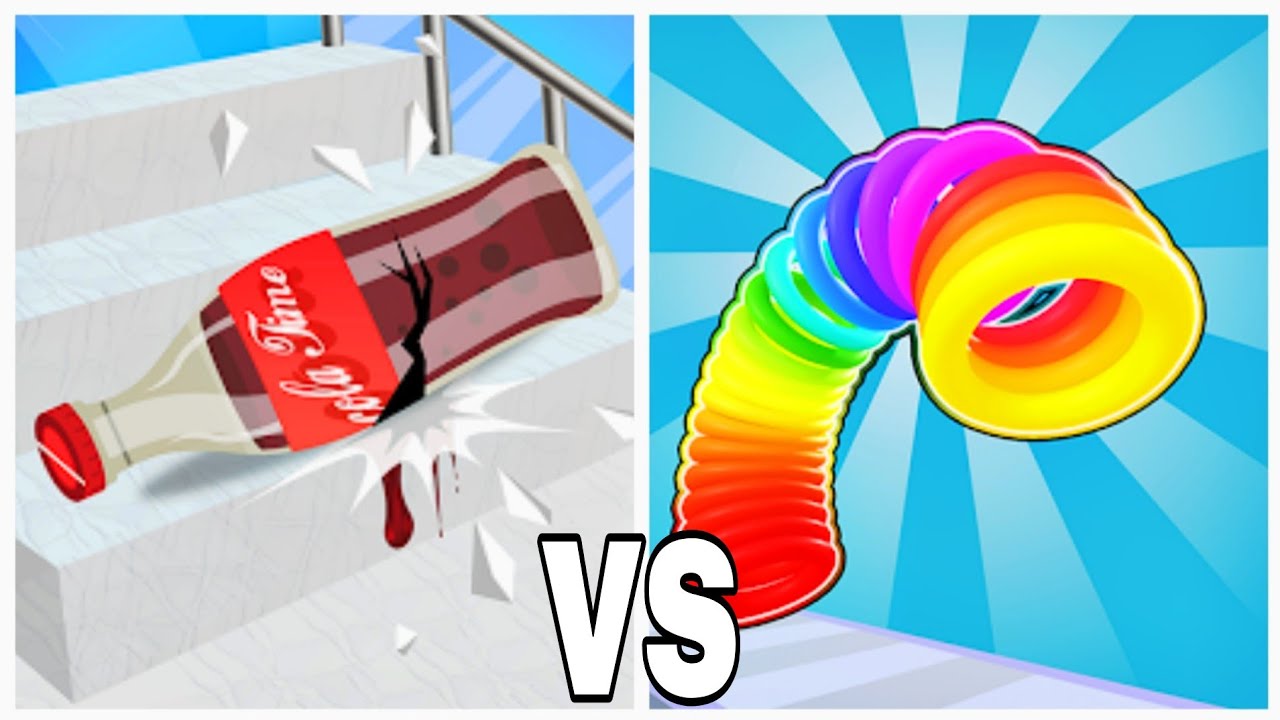Slinky Hop vs Fragile Roll 3D - Gameplay Walkthrough (ASMR, New Update)