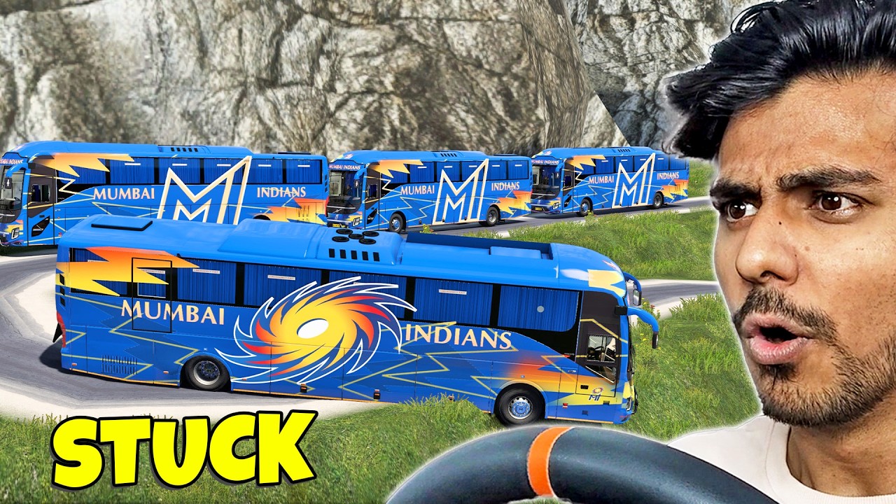MUMBAI INDIANS VOLVO 9600 BUS CONVOY | IPL 2025