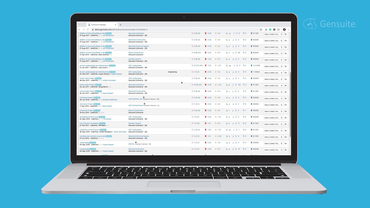 Benchmark Digital® | Gensuite Solution Series – Contractor Manager – Contractor Management Software