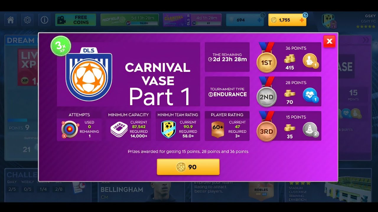 DLS 2026 | CARNIVAL VASE | Part 1 (3 Matches) 😭 Tough Opponents