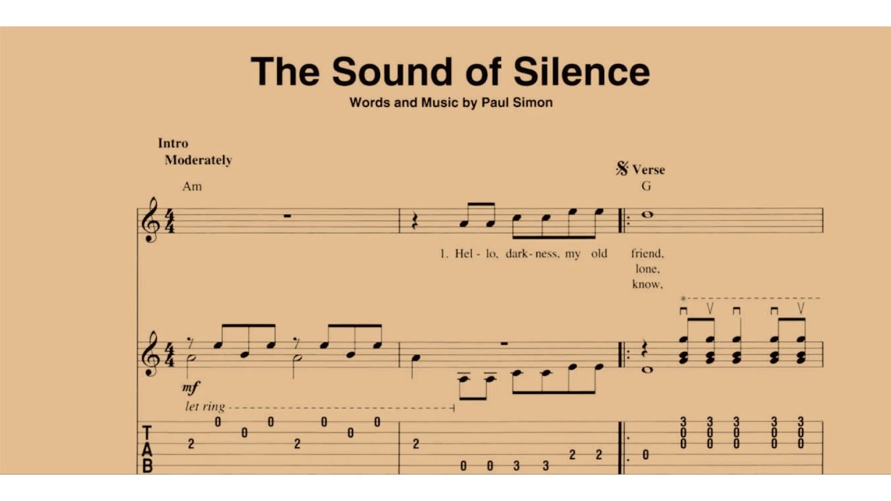 The Sound Of Silence - Simon & Garfunkel | Guitar Lesson With Tab | Guitar Songbook