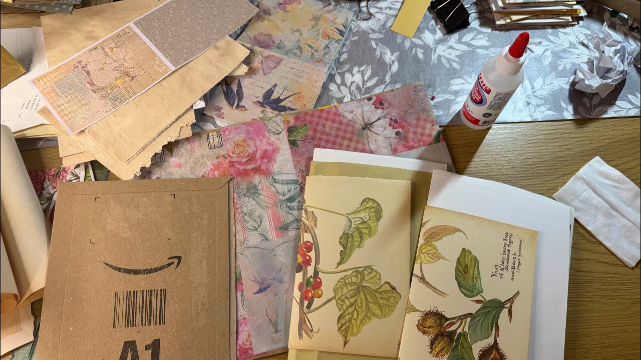 creating a scrap box Grungy Junk Journal part II - papers to signatures and the start of a cover
