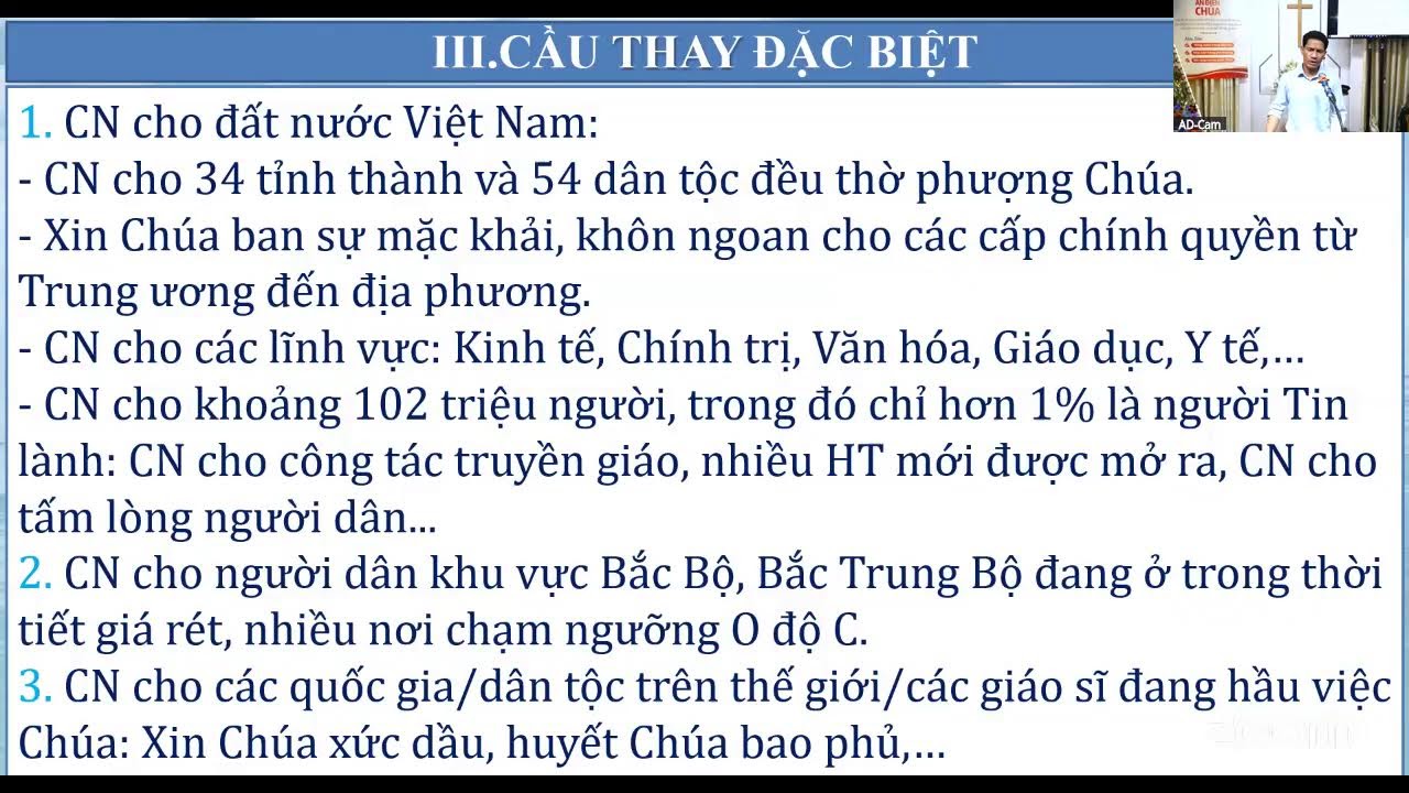CẦU NGUYỆN SÁNG - HT ÂN ĐIỂN 23/01/2026