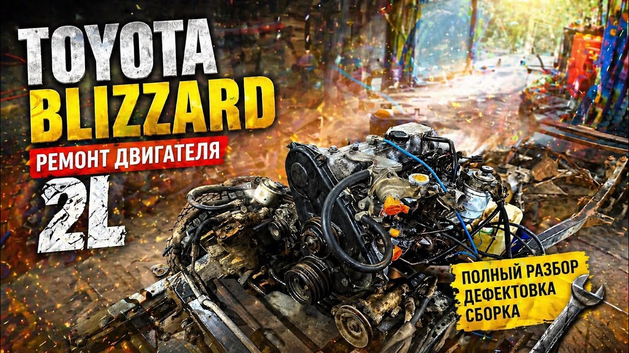 Ремонт двигателя 2L на Toyota Blizzard. Полный разбор, дефектовка 