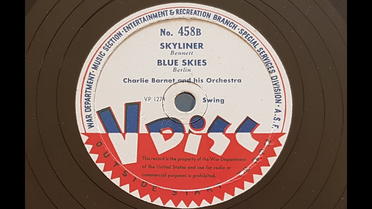 Charlie Barnet and his Orchestra 'Skyliner' 1945 78 rpm V Disc