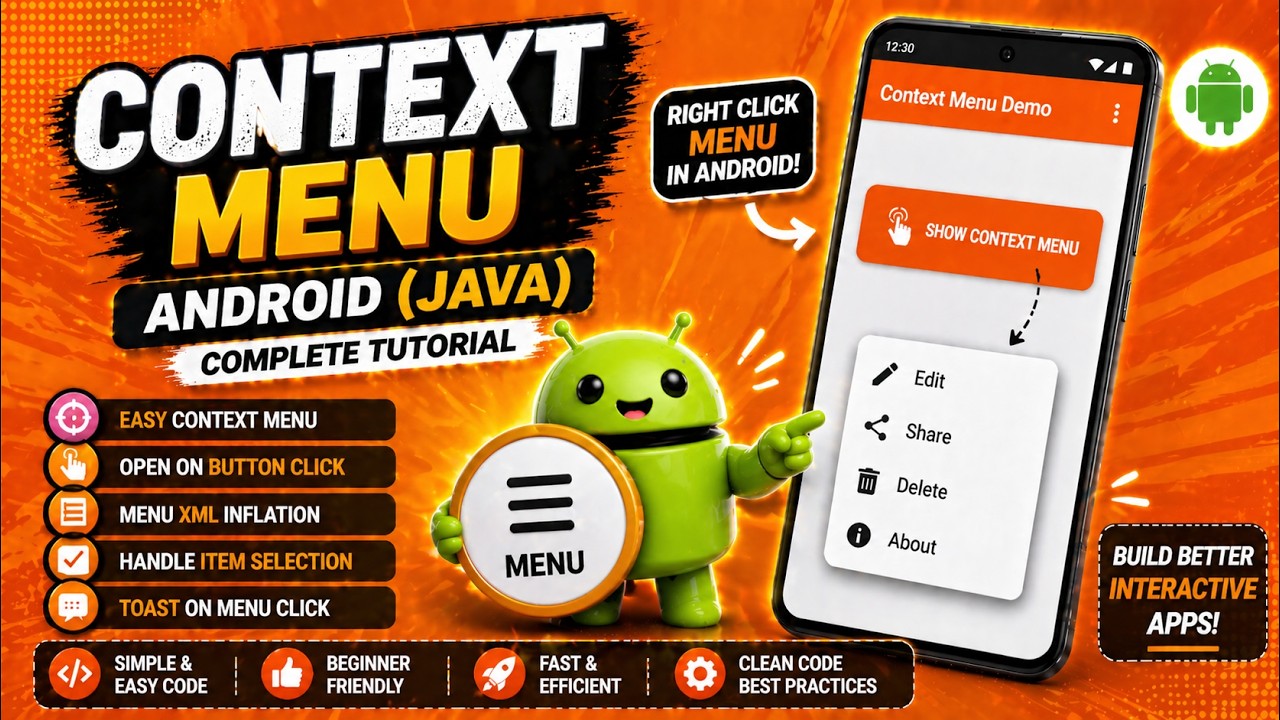 ANDROID - CONTEXT MENU TUTORIAL IN JAVA