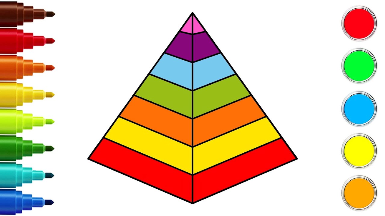 Aprenda a Desenhar Pirâmides | Tutorial de desenho | Aprenda cores | Chiki Art Brasil