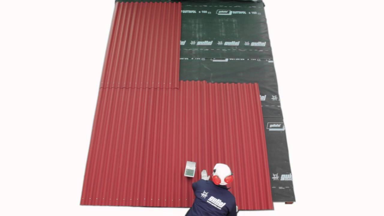 Laying of our coloured bituminous corrugated sheets GUTTAPRAL NATURCOLOR - GUTTA ITALIA.mov