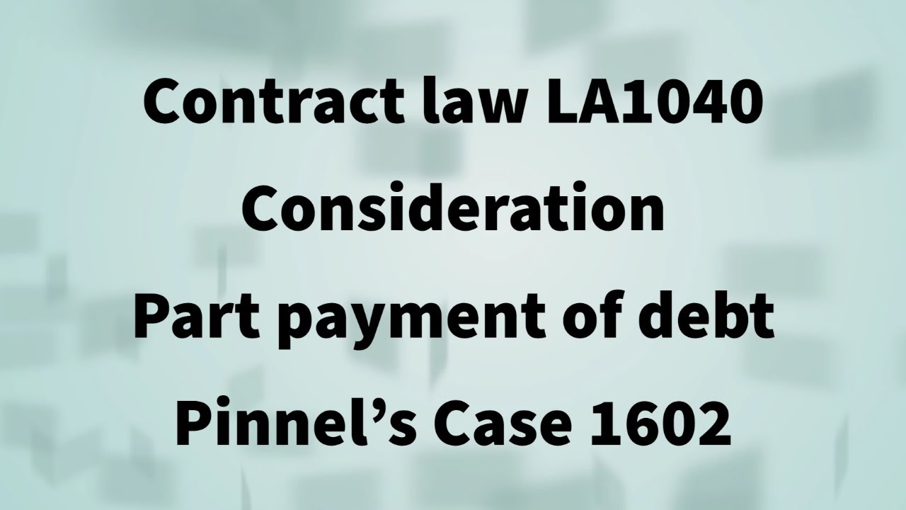 Pinnel's Case 1602