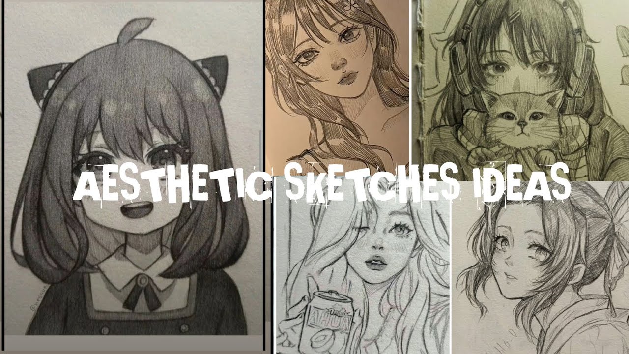 Aesthetic sketches ideas for beginners #drawingofagirl #drawing #animeeart #drawingideas #artideas 
