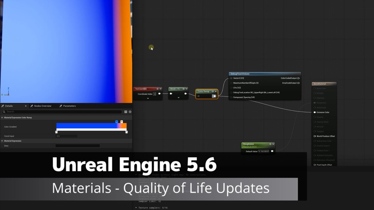 UE5.6｜マテリアルの新機能で作業効率アップ！これでマテリアル制作がめっちゃ楽に！