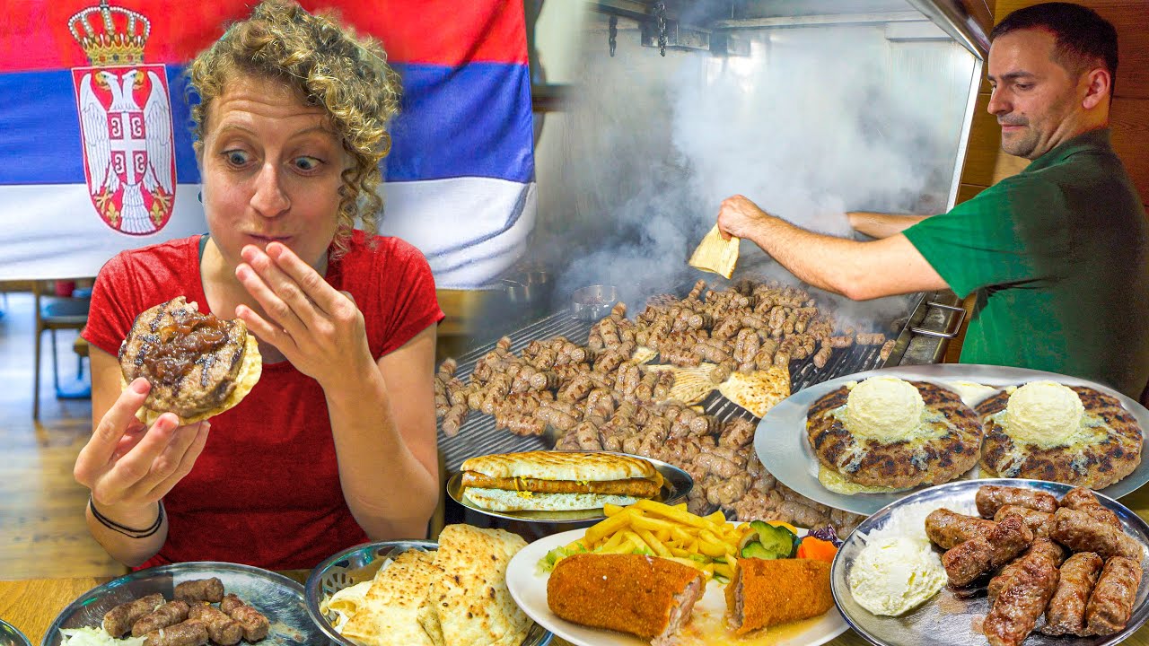 INSANE Serbian Food Tour in Belgrade, Serbia - Cevapi, Pljeskavica & Kajmak + MEAT HEAVEN in Serbia