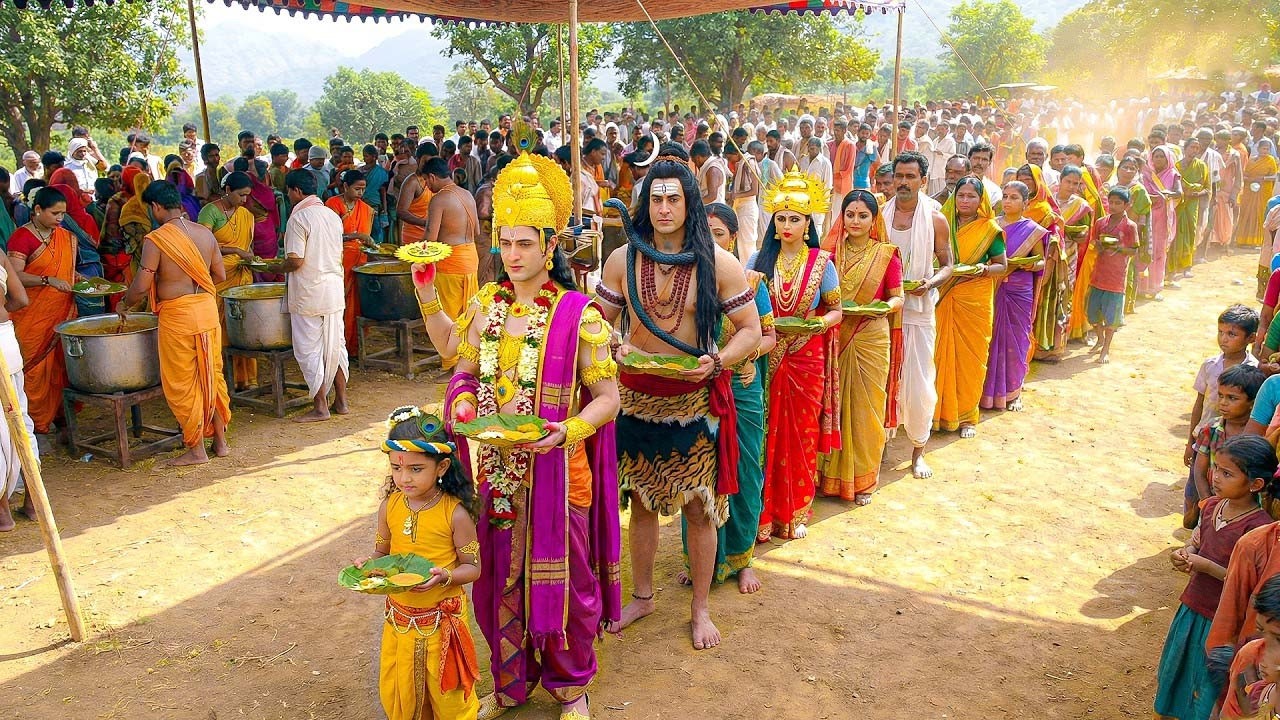 गोकुल में दिव्य संगम! बाल कान्हा, नारायण भगवान और महादेव एक साथ || #यशोमतीमैय्याकेनंदलाला #Kanha