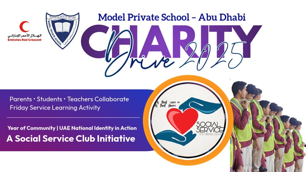 Charity Drive: Collaboration with RED CRESCENT in Action. Model Private School, Abu Dhabi