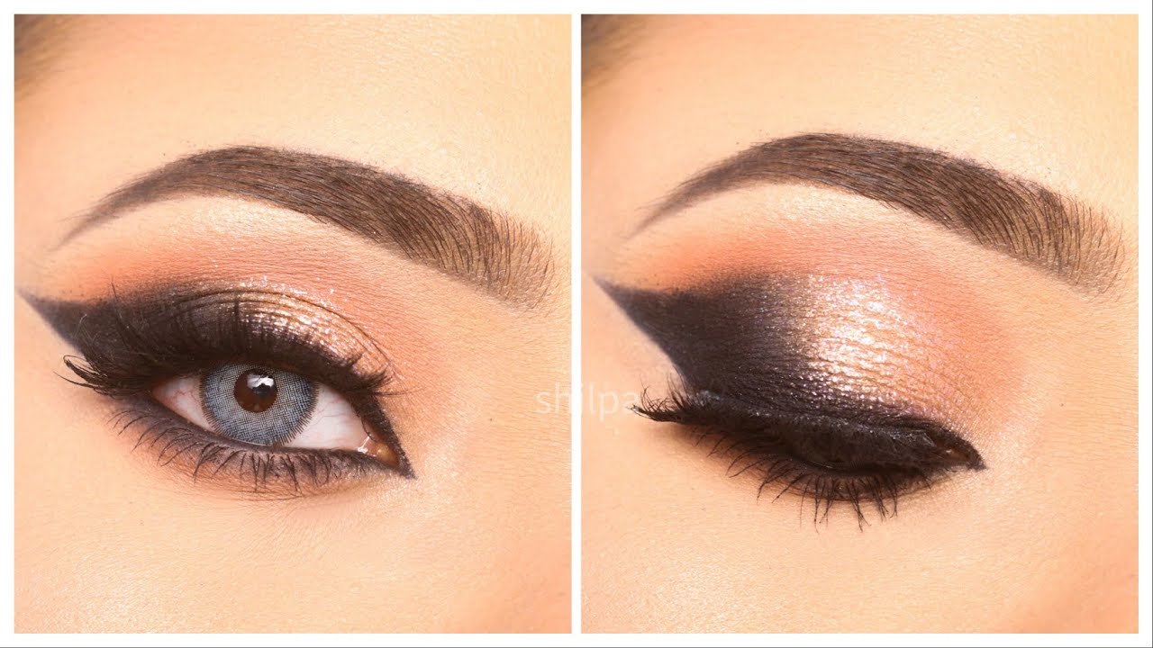 Black smokey glitter eye Makeup || Party eye makeup Tutorial || Shilpa