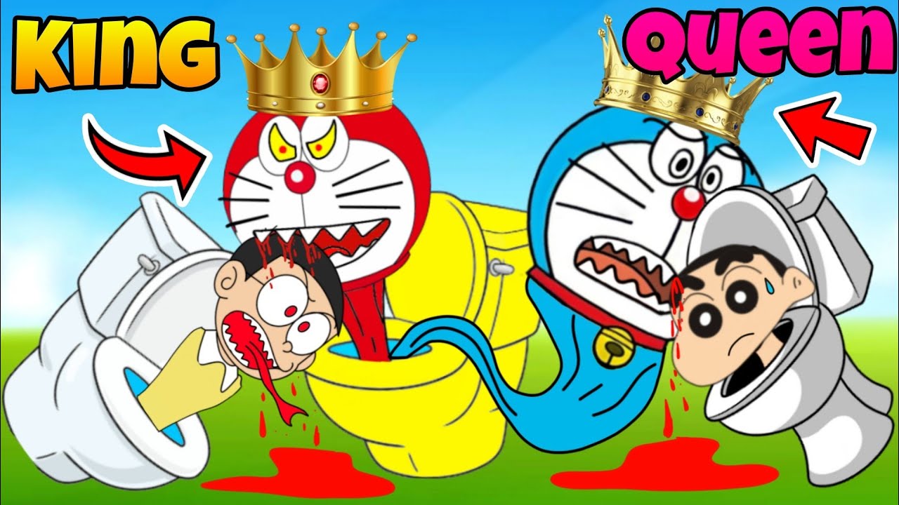King Doraemon Kill Nobita & Shinchan Skibidi Toilet 😱😱 | Shinchan And Nobita Game | Funny Game |