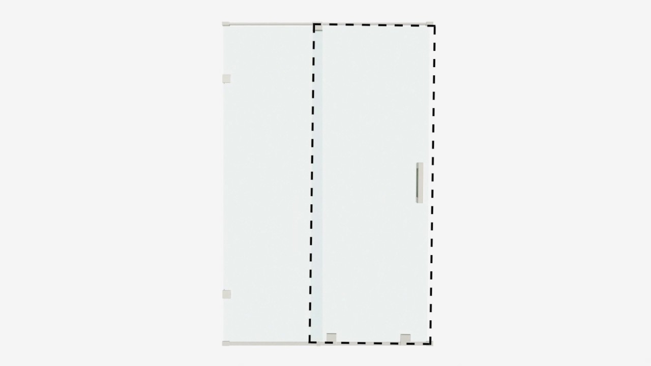 VIGO Technology. Ryland Single Sliding Frameless Shower Door. Roller Disk