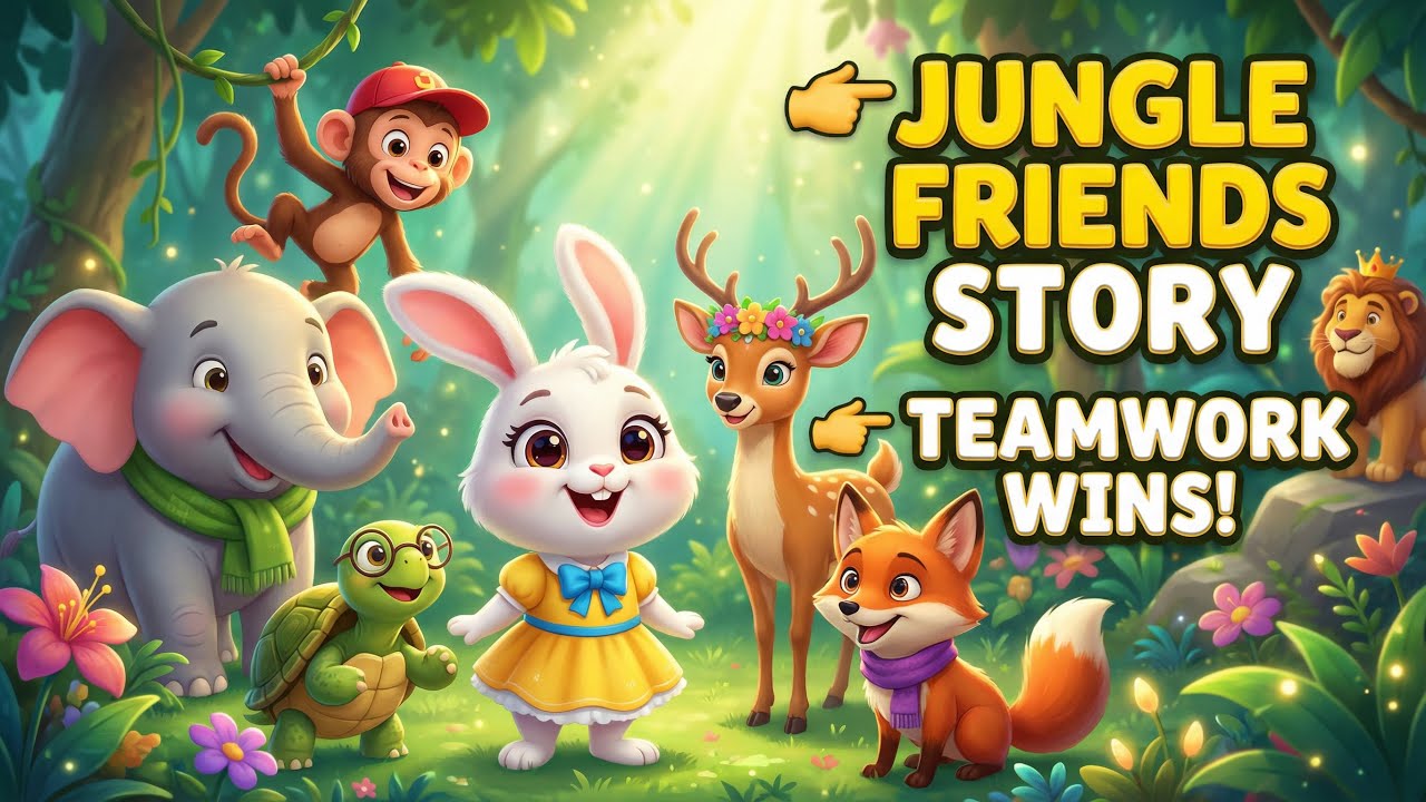 The Jungle Friends Story | Teamwork Wins 🐾 | Kids Moral Story