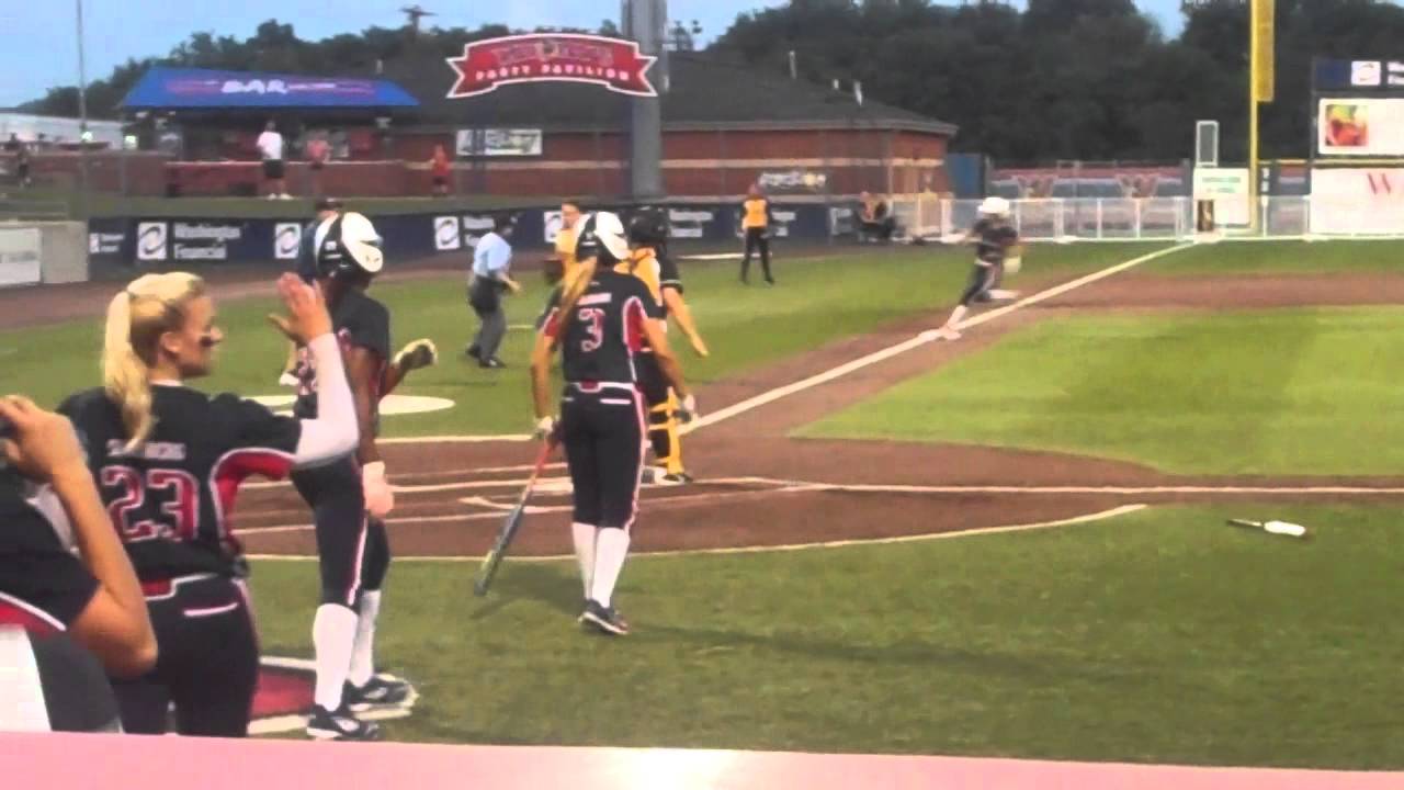 Caitlin Lowe Inside the Park Homerun on Throwing Error