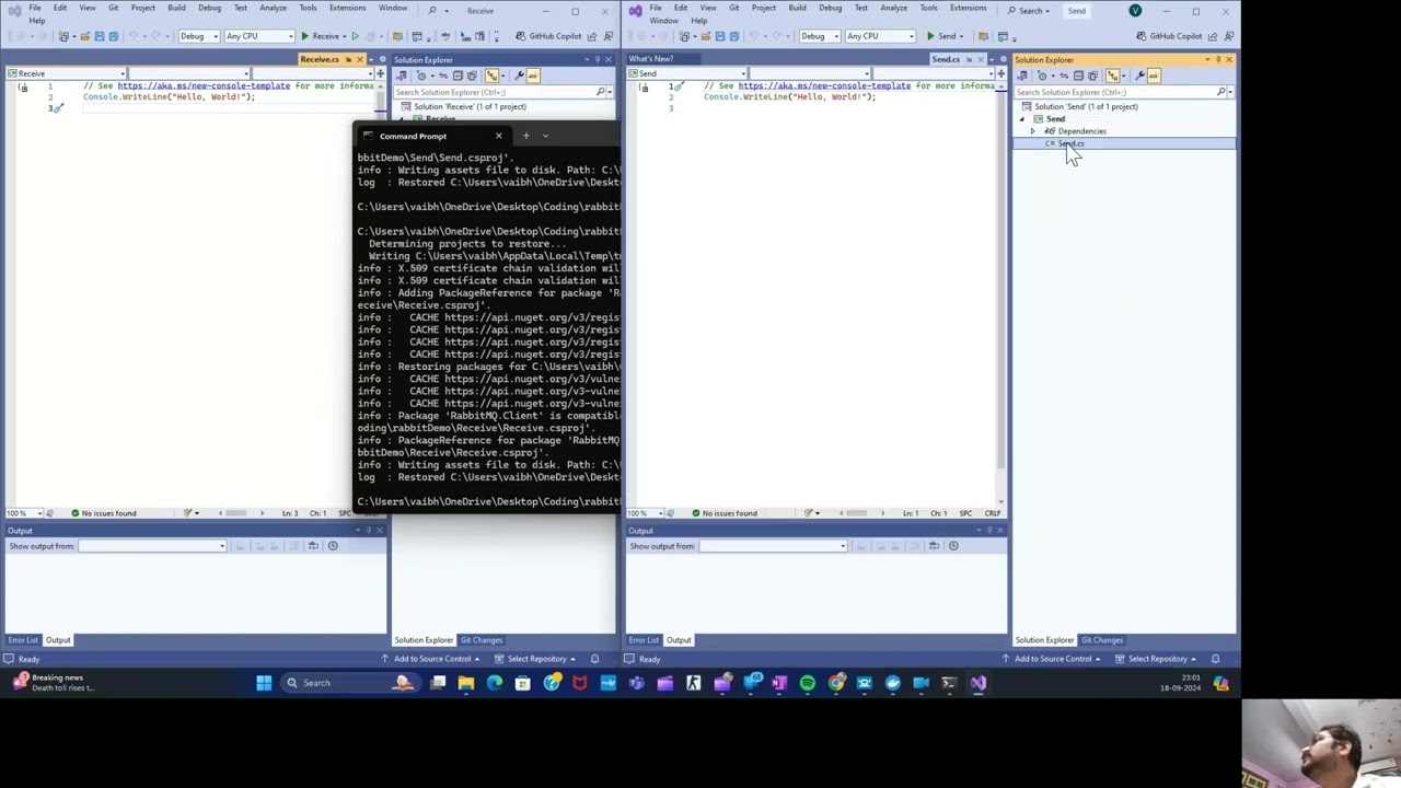 RabbitMQ Tutorial for Beginners: Hello World with .NET/C# | Message Queue Basics