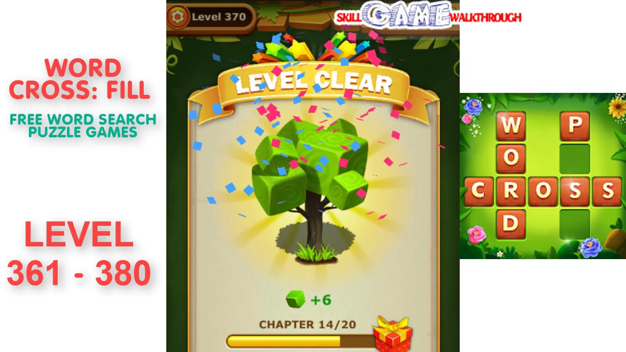 Word Cross: Fill Level 361 - 380 Walkthrough | SkillGameWalkthrough
