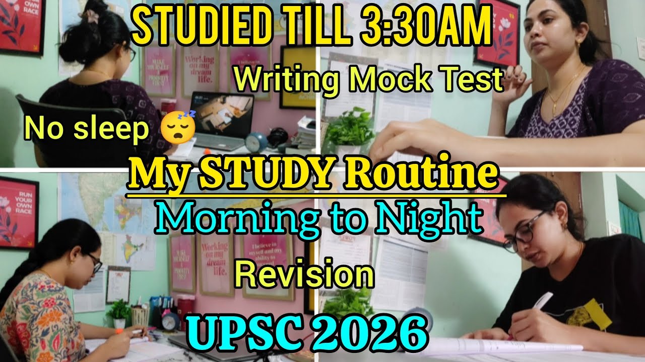 Till 3:30Am Study|No Sleep 😴|Upsc 2026 2 days Morning to Night|writing mocks  #upsc 