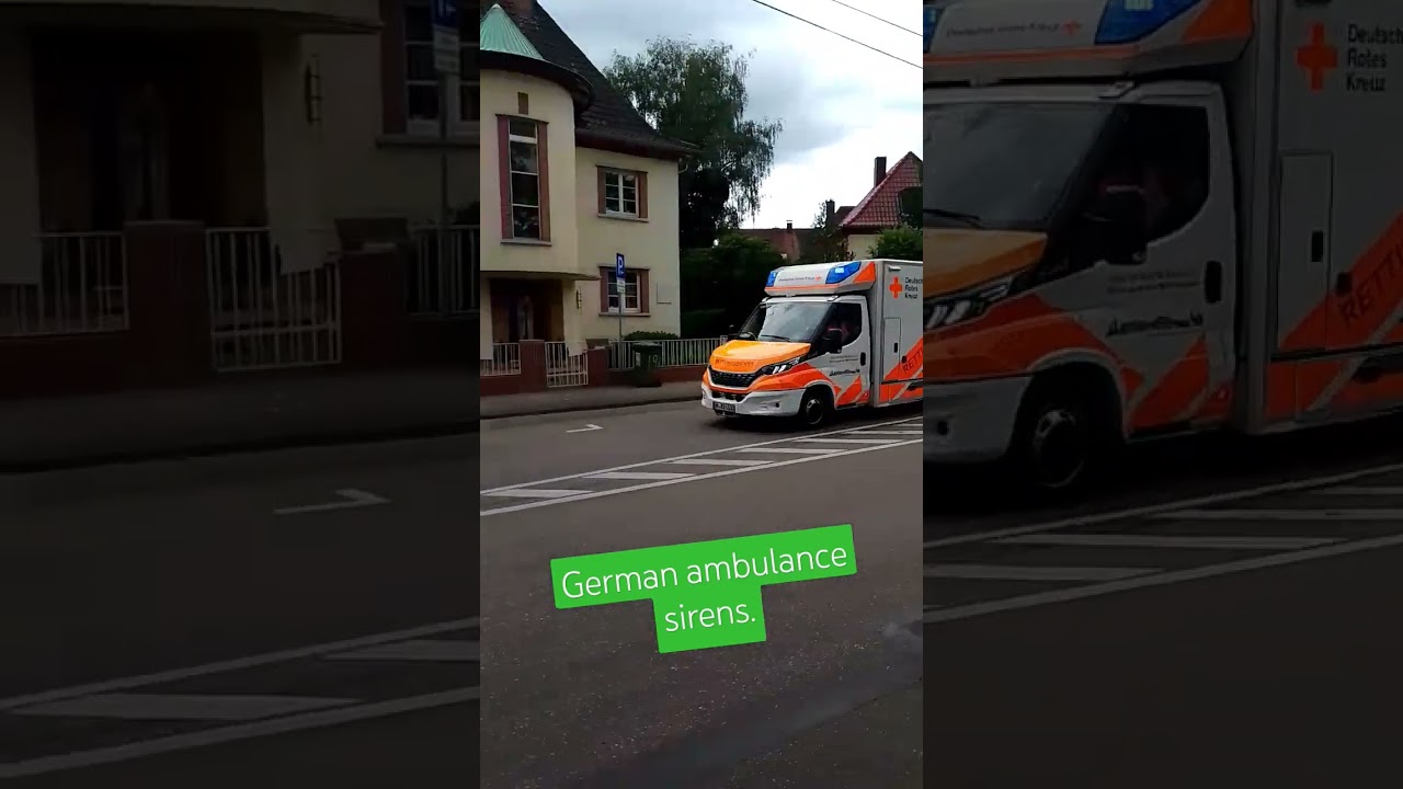 German ambulance sirens. Baden Wurttemberg.