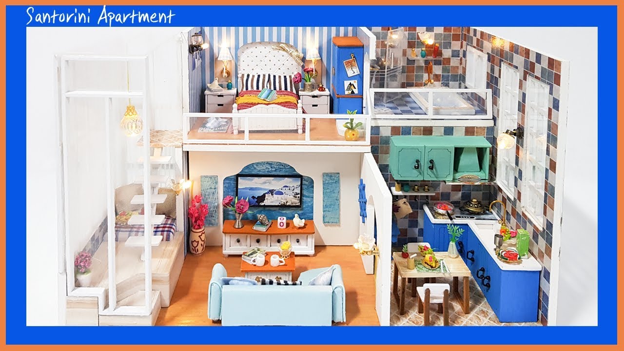 DIY Miniature DollhouseㅣSantorini Apartmentㅣ산토리니아파트 미니어쳐하우스ㅣ박소소