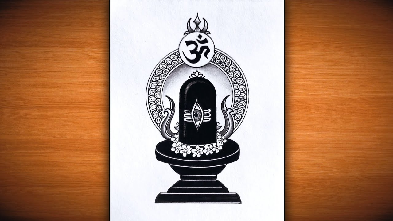 Shivling Drawing with Mandala Art / Shivratri special Shivling Drawing / Easy Mahashivratri Drawing