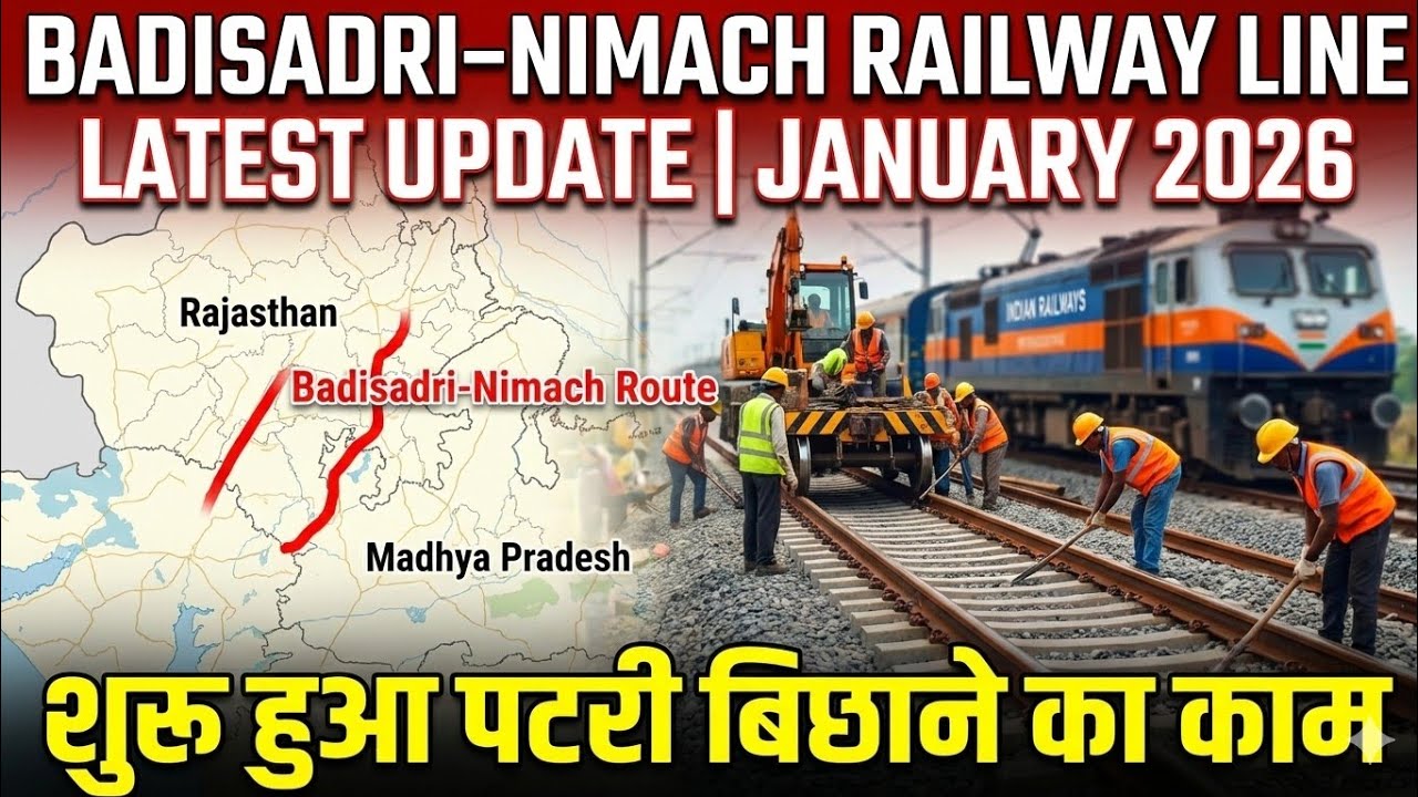 Badisadri to Nimach Railway Line: शुरू हुआ पटरी बिछाने का काम! | Latest Update Jan 2026.