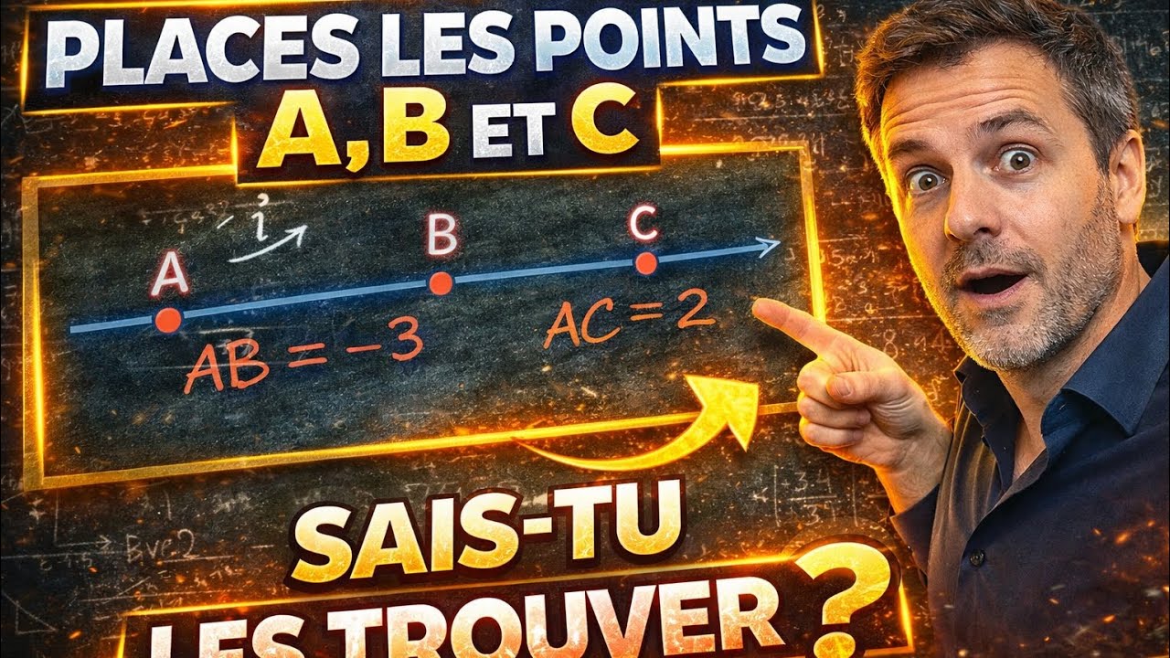  2ndC :Mesure algébrique SAURAS-TU PLACER A, B ET C AVEC AB = -3 ET AC = 2 ? (Attention au piège 😱)